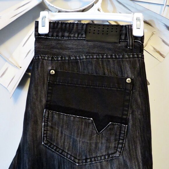 NWOT INC International Concepts Berlin Slim Straight Jeans Black Size 40x32 - Picture 10 of 14